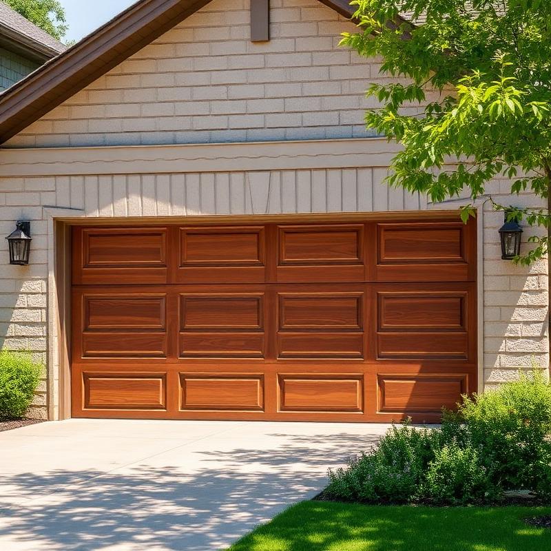 Wood panel garage door
